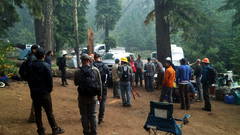 Timber Trail Association Volunteer Crew Morning Meeting At Tule Lake